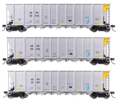 Walthers Mainline HO 56868 American Electric AEPX 50' RD-4 Coal Hopper Set - Image 1 of 4