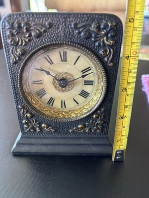 Antique Cast iron Alarm Clock It Runs - Image 1 of 4