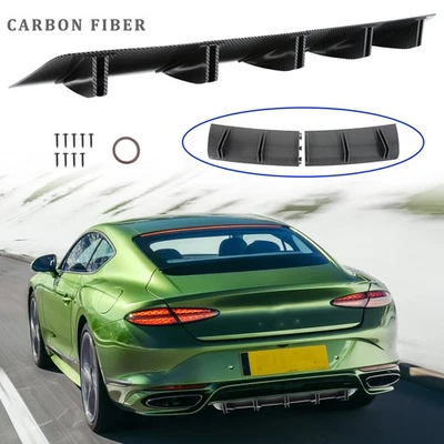 For Bentley Continental GT Carbon Rear Bumper Diffuser 10 Fins Spoiler Splitter Foto 1 de 4