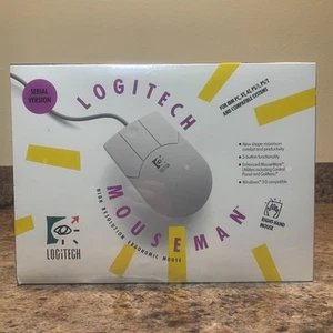 Logitech Mouseman Sealed IBM PS/2 Right Hand Mouse 1990 Vintage Computer New NIB - Picture 1 of 8