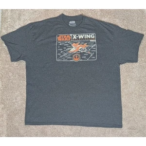 STARWARS-X-Wing Starfighter T-Shirt, 2XL, grau/orange Grandpacore Casual  - Bild 1 von 4