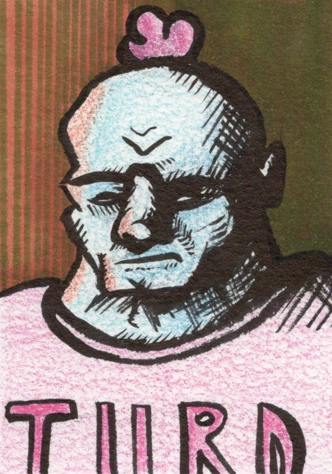 ACEO Original Art - The Crudson's Tiny - expressionism card Ooak by Kiefer Moore - Image 1 of 1