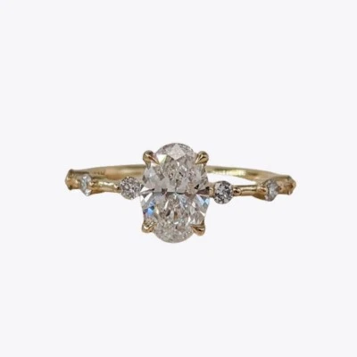 18k White Gold Diamond Ring  1.65 Ct Round IGI Certified   5 6 7 Lab Created - Image 1 of 4