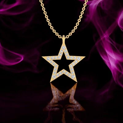 Diamond necklace,Diamond Star Necklace, star pendant, Celestial Necklace - Image 1 of 4