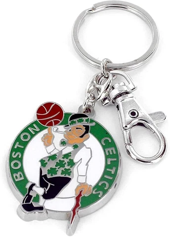 Boston Celtics Heavyweight Keychain, NBA Licensed Chrome Enameled Keyring Cover