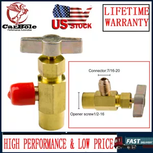 New Can Tap Refrigerant Dispenser Valve Tool 1/2" ACME Adapter Open - Picture 1 of 7