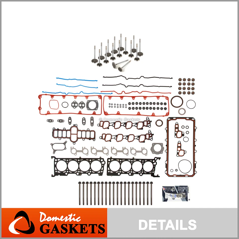 Juego completo de juntas válvulas de escape de admisión aptas para 02-11 Lincoln Mercury Ford 4,6 L Foto 1 de 4