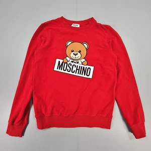 Moschino Kids Girls Sweatshirt Red 14 Years Teddy Toy Print Cotton Sweater - Picture 1 of 9