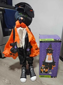 RARE Gemmy Halloween Motion Animated Treater Greeter Friendly Cat CUTE & WORKS - Picture 1 of 3