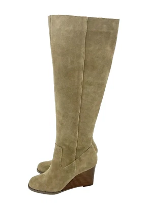 Botas Sole Society Prony Cuero Gamuza Tostado Tacón de Cuña Alto Talla 6 Nuevas SH32 Foto 1 de 4