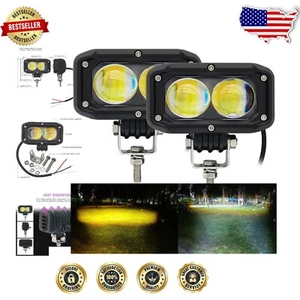 High Brightness 3.7'' Amber/White POD Lights - Dual Color Fog & Auxiliary Lights - Foto 1 di 8