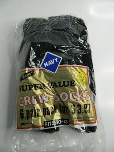 Nuevo Sellado De Colección Para Hombres Kmart Azul Marino Super Valor 6 Pares Calcetines Crew Tallas 10-13 - Imagen 1 de 4