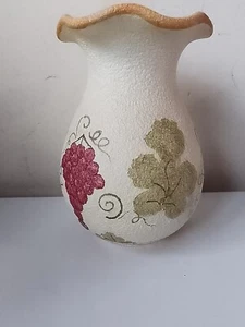 Kontos Cyprus vase Handmade handpainted Vintage studio Pottery grapes vine RARE - Picture 1 of 6