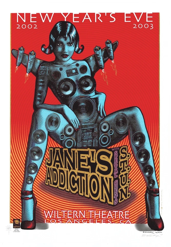 MINT/SIGNED/DOODLED Jane's Addiction "SPEAKER GIRL" 2002 EMEK LA NYE Poster - Image 1 of 1