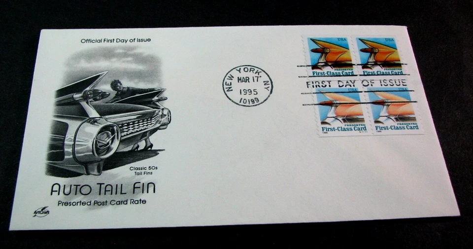 US Stamp FDC Scott# 2909,2910 Auto Tail Fin 1995 Used L757 - Image 1 of 1