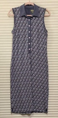 Brooklyn Ind. M Gray Pink PIMA COTTON Stretch Sleeveless Collar Midi Dress PERU - Image 1 of 4