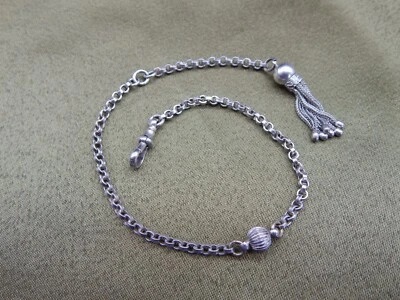 АНТИКВАРНЫЕ ВИКТОРИАНСКИЕ СЕРЕБРЯНЫЕ КАРМАННЫЕ ЧАСЫ ЦЕПОЧКА С КИСТОЧКОЙ - Изображение 1 из 4