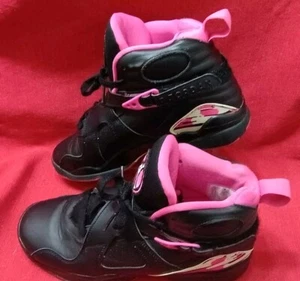 NIKE AIR JORDAN 8 RETRO (GS) BLACK PINKSICLE [580528-006] SIZE  6.5Y - Picture 1 of 11