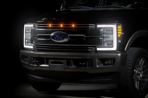 2017-2019 Ford Super Duty Raptor Style LED Grille Lights Kit - F250,F350,F450 - Foto 1 di 3
