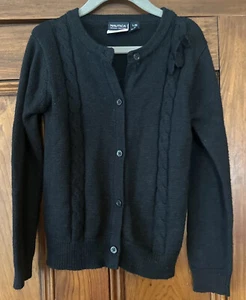 Girl's Nautica School Uniform Lace Cardigan Sweater Size 6 Black - Picture 1 of 10