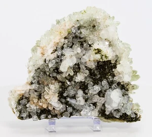 Green Epidote and Quartz Crystal Cluster Hakkari Turkey 146 mm 735g H2122 - Picture 1 of 16