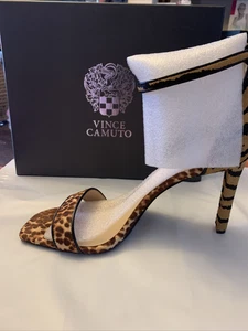 Vince Camuto Women's Lauralie Wild Leo/Tiger Ankle Strap Size 9 1/2 M - Picture 1 of 3