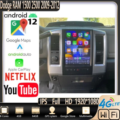 Radio de coche 12,1" para Dodge RAM 1500 2500 2009-2012 navegación GPS audio estéreo Foto 1 de 4