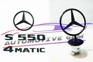 S550 4MATIC Rear Star Emblem matte Black Badge Logo Hood Ornament W222 Sedan - Picture 1 of 2