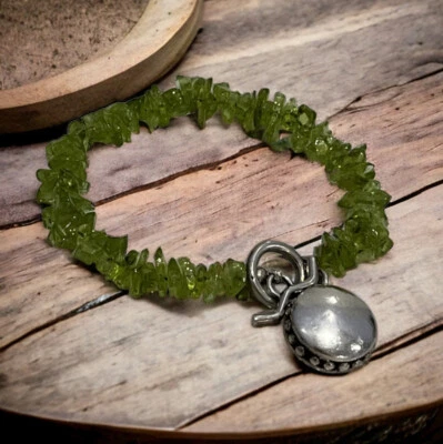 "Brazalete Simon Sebbag de plata de ley 925 verde con palanca 8"" D90" Foto 1 de 4