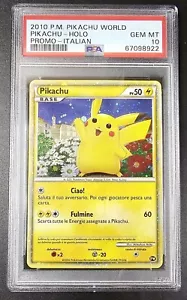 2010 Pokemon Italian Pikachu Holo Pikachu World Collection PSA 10 - Picture 1 of 2