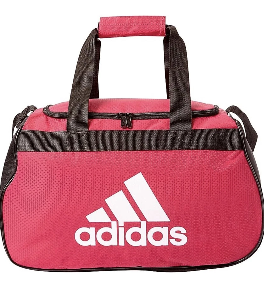 adidas Diablo Small Pink White Hex Duffel Bag Gym Sport Travel Authentic