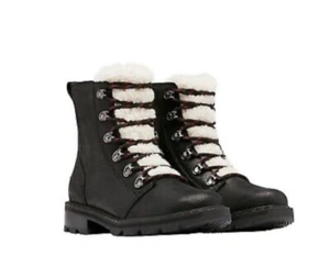 Sorel Lennox Boot 8 Lace Up Waterproof Shearling Black Winter Gorpcore Fisherman - Picture 1 of 13