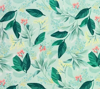 Mint Garland Fresh Meadow Cotton Fabric Melissa Lowry Clothworks Spring Easter - Image 1 of 2