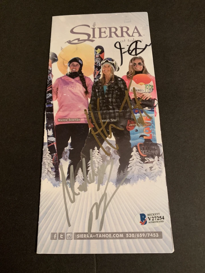 Jamie Anderson Hannah Teter Maddie Bowman Signed Program USA Olympics Tahoe - Image 1 of 1