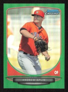 2013 Bowman Chrome mini ANDREW APLIN Green Refractor card #/75 HOUSTON ASTROS