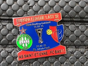 PINS BADGE FOOTBALL SOCCER ASSE SAINT ETIENNE  VS FC BASEL 2015 2016 - Picture 1 of 1