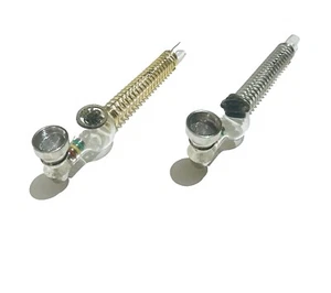 Pipa de vidrio Smoke Pipe Pipa de mano Tabaco Pipa de tabaco 15 cm Espiral Tabaco - Imagen 1 de 3