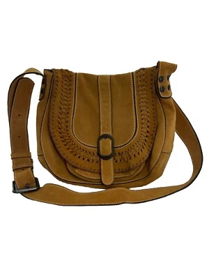 Bolso Bandolera Ajustable Patricia Nash 100% Cuero Italiano Gamuza Tostado Foto 1 de 4