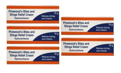 5 x Pinewood Hydrocortison Cream Bite & Sting Itch Relief 1% w/w