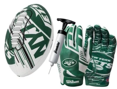 纽约喷气机队儿童NFL太空赛Air Tech足球和手套 — 第 1/4 张图片