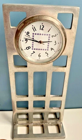vtg DESK CLOCK art deco travel mcm charles rennie mackintosh sterling silver ? Cover