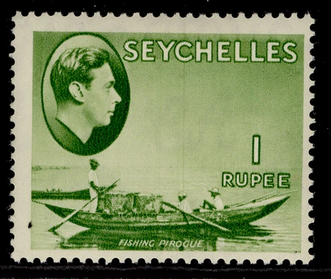 SEYCHELLES GVI SG146, 1r yellow green, M MINT. Cat £160. CHALKY Cover