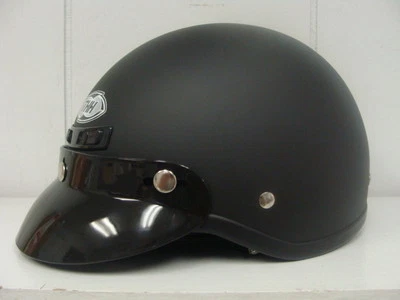 THH T-5 HALF HELMET MATT BLACK W/REMOVABLE EAR WARMERS (MEDIUM) DOT APPROVED - Image 1 of 3