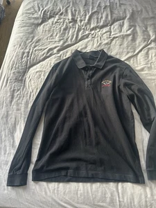 Paul and Shark Men's Long Sleeve Polo Shirt Black, Size Large - Picture 1 of 4