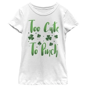 Girl's Lost Gods St. Patrick's Day Too Cute To Pinch T-Shirt - Picture 1 of 12