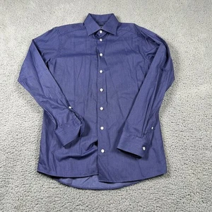 Eton Shirt Mens 15 38 Blue Contemporary Fit Dress Button Down Geometric - Picture 1 of 7