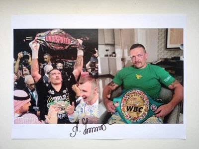 OLEKSANDR USYK FIRMADO A4 EN LA REUNIÓN PRUEBA DE CERTIFICADO DE AUTENTICIDAD Foto 1 de 4