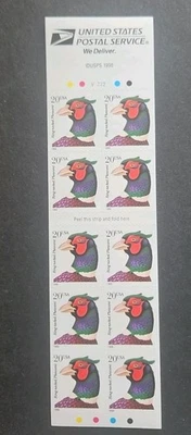 Scott #3050a Ring-necked Pheasant Booklet of 10 Stamps - MNH P#V2222 - Image 1 of 2