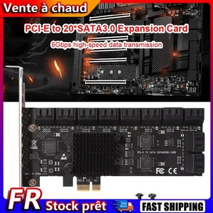 Carte d'extension PCIE 20 ports, adaptateur PCIe SATA 3.0 Riser 6Gbps pour ordin - Afbeelding 1 van 8