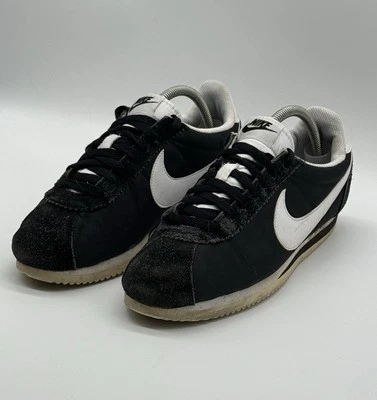  Nike Classic Cortez Black/White Womens Vintage Trainers UK 7 (749864-011) - Image 1 of 4